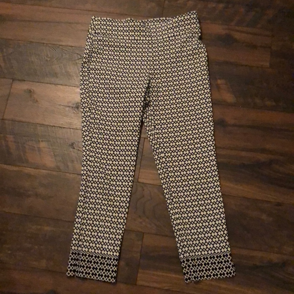 black and white pants